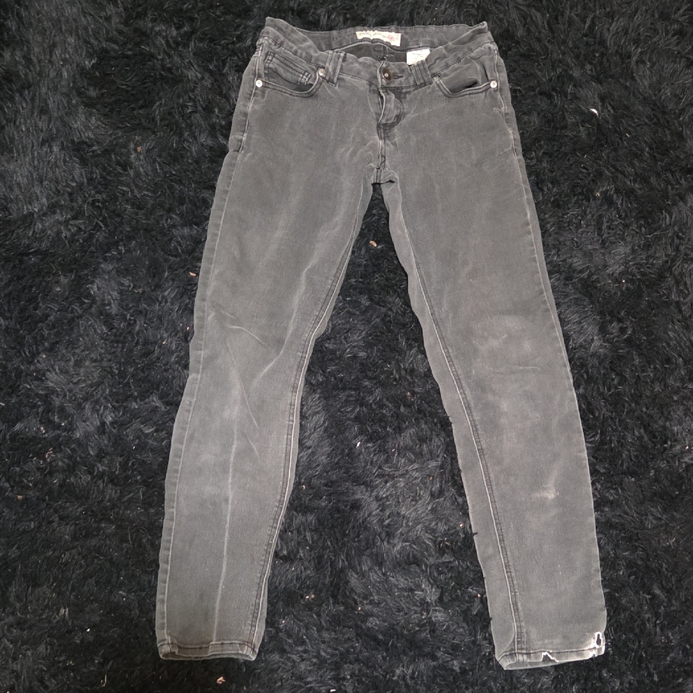 Womens Paris Blues Charcoal Denim Pants, Straight Leg Size 3